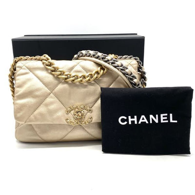 Sac Chanel 19 Cuir Métallisé Doré – Chaîne Multimétal – 2021