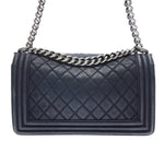 Sac Chanel Boy Caviar Bleu Marine – Chaîne Argent – 2013