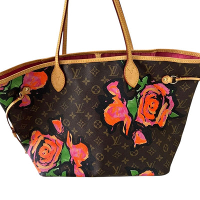 Édition limitée Louis Vuitton Neverfull MM Monogram Roses, issue de la collaboration Stephen Sprouse