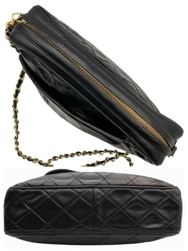 Sac Chanel Vintage Camera Bag Noir – Cuir Agneau – Pompon – 1986