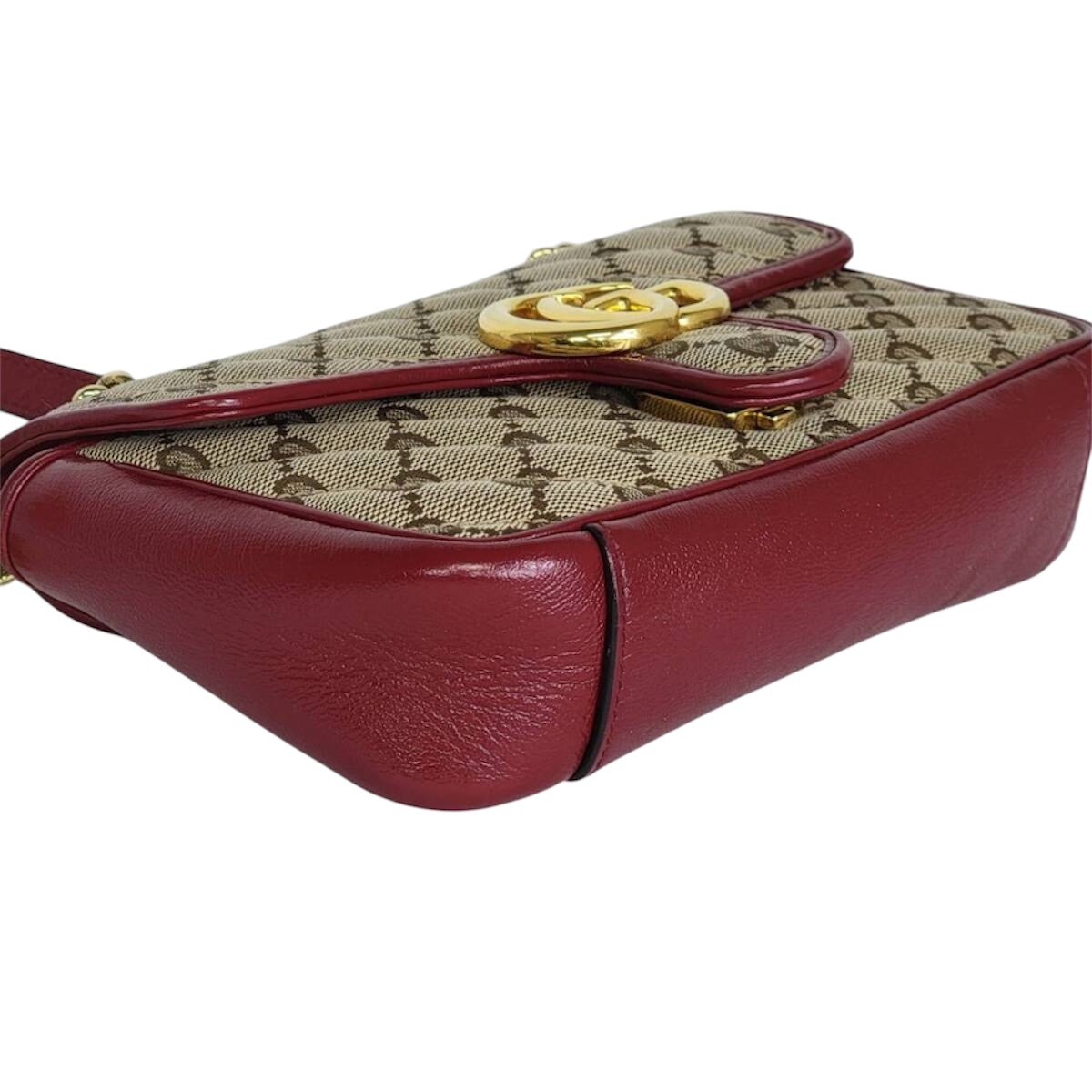 Sac Gucci Marmont GG Supreme Beige & Rouge – Chaîne Dorée – Authentifié