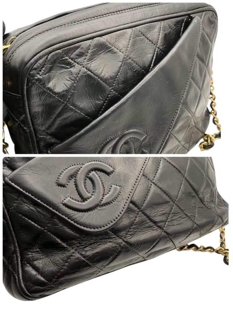 Sac Chanel Vintage Camera Bag Noir – Cuir Agneau – Pompon – 1986